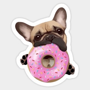 French bulldog sweet donuts for frenchie lover Sticker